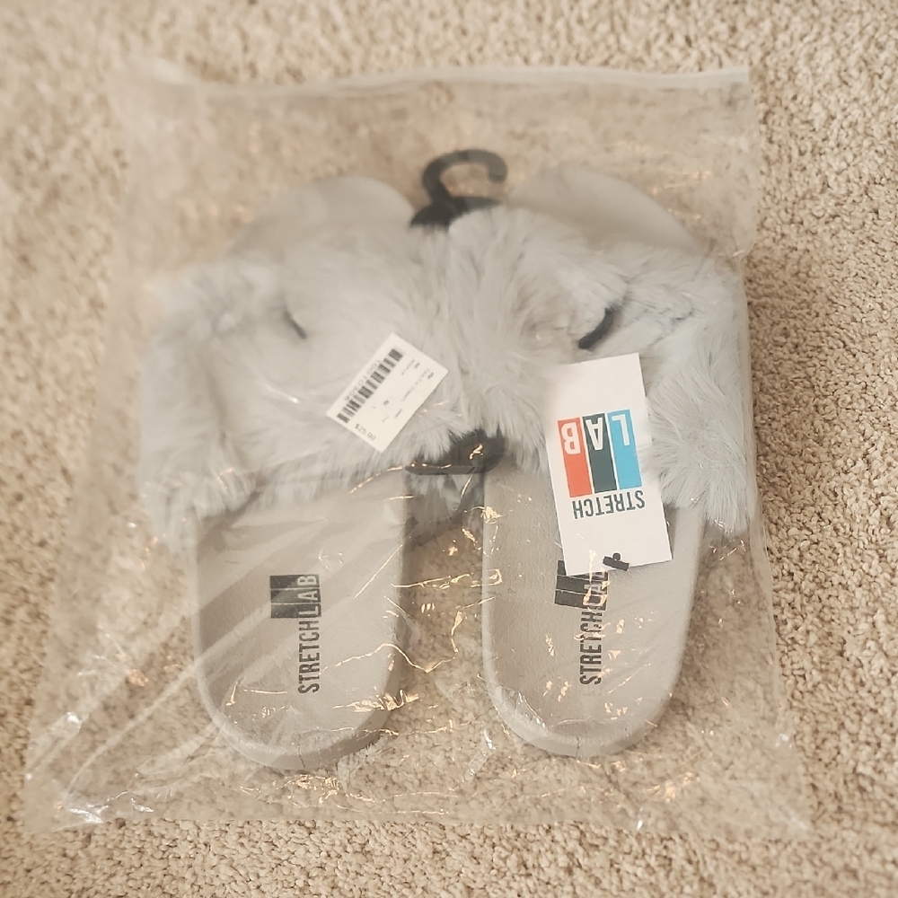 Gray Fur Slippers